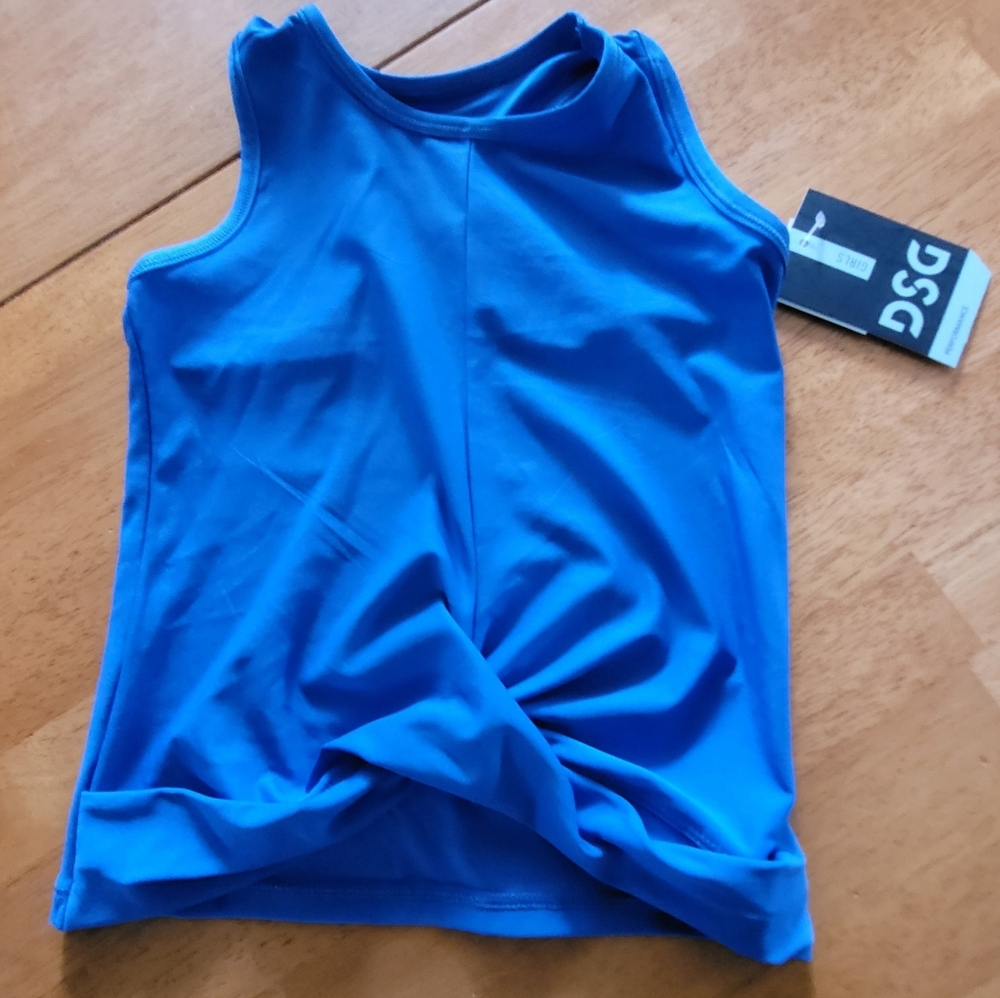 DSG Gather Front Tank Top, S 8/9 Blue NWOT